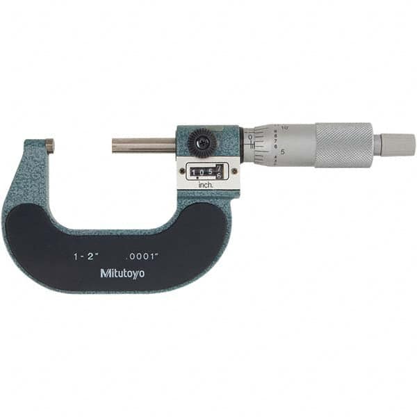 Mitutoyo - Mechanical Outside Micrometers Minimum Measurement (Decimal Inch): 1.0000 Maximum Measurement (Decimal Inch): 2.0000 - USA Tool & Supply