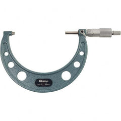 Mitutoyo - Mechanical Outside Micrometers Minimum Measurement (Decimal Inch): 4 Maximum Measurement (Decimal Inch): 5 - USA Tool & Supply