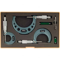 Mitutoyo - Mechanical Outside Micrometer Sets Minimum Measurement (Inch): 0 Maximum Measurement (Inch): 3 - USA Tool & Supply