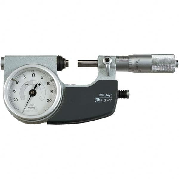 Mitutoyo - Mechanical Indicating Micrometers Minimum Measurement (Decimal Inch): 0 Maximum Measurement (Decimal Inch): 1 - USA Tool & Supply