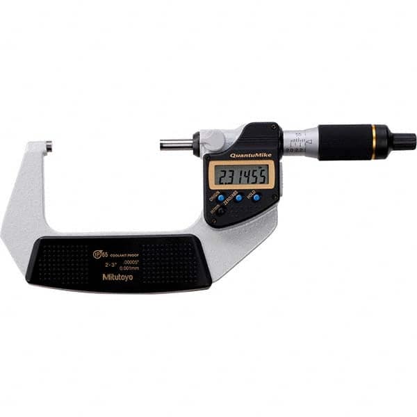 Mitutoyo - Electronic Outside Micrometers Type: Quantumike Minimum Measurement (Decimal Inch): 2.0000 - USA Tool & Supply