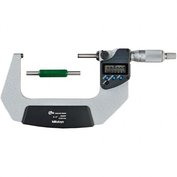 Mitutoyo - Electronic Outside Micrometers Type: Coolant-proof Minimum Measurement (Decimal Inch): 3.0000 - USA Tool & Supply