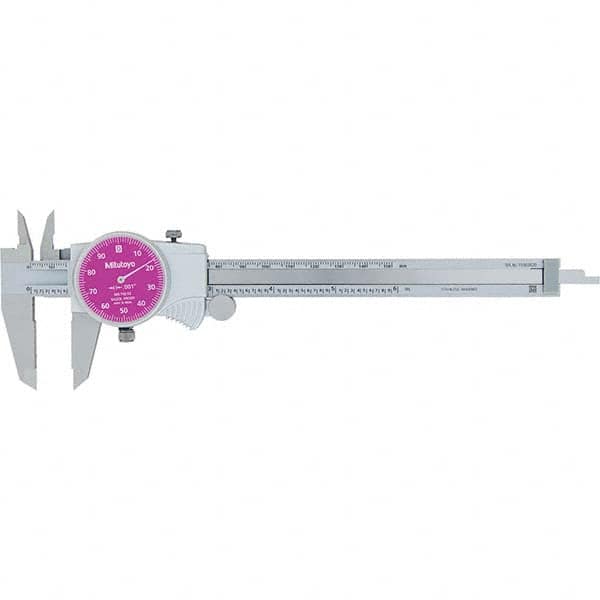 Mitutoyo - Dial Calipers Maximum Measurement (Inch): 6 Dial Graduation (Decimal Inch): 0.001 - USA Tool & Supply