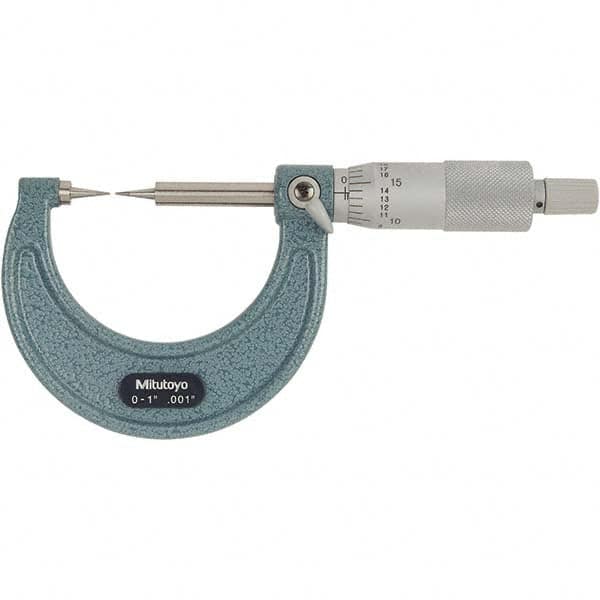 Mitutoyo - Point Micrometers Operation Type: Mechanical Minimum Measurement (Decimal Inch): 0 - USA Tool & Supply