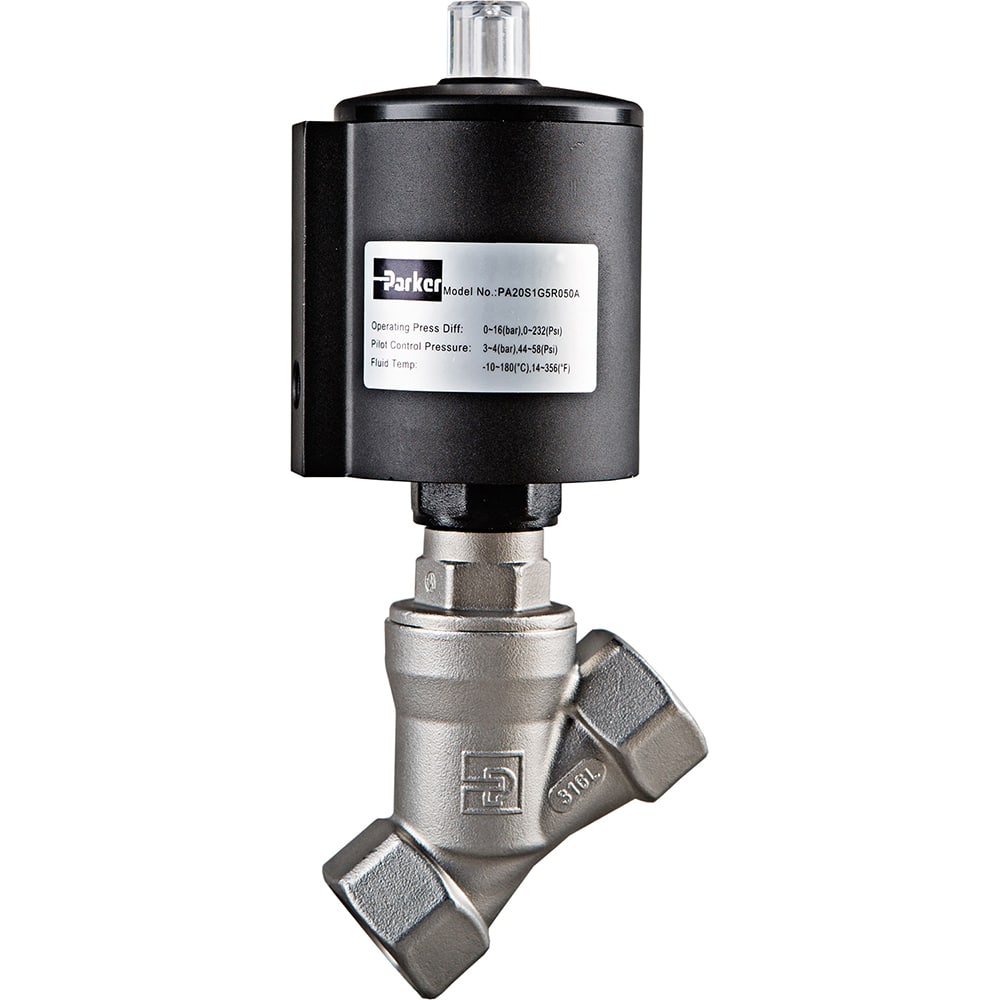 Parker - Solenoid Valves; Valve Type: 2-Way, 2 Position ; Port Size: 1/4 ; Maximum Working Pressure (psi): 160.000 ; Body Material: Stainless Steel ; Seal Material: PTFE ; Maximum Working Pressure (psi): 160.000 - Exact Industrial Supply