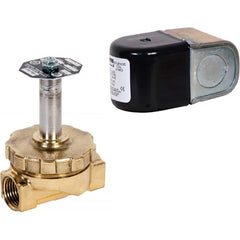 Parker - Solenoid Valves; Valve Type: 2-Way, 2 Position ; Port Size: 3/4 ; Maximum Working Pressure (psi): 150.000 ; Body Material: Brass ; Voltage: 120/60 VAC ; Maximum Working Pressure (psi): 150.000 - Exact Industrial Supply