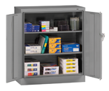 36"W x 18"D x 42"H Counter High Knocked-Down Storage Cabinet, 2 Adj. shelves, w/Raised Bottom - USA Tool & Supply