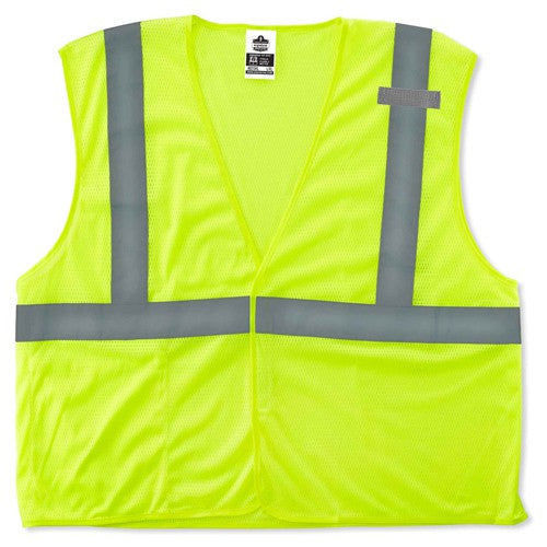 8210HL Econo Vest Lime L/ XL Hook & Loop Glowear - USA Tool & Supply