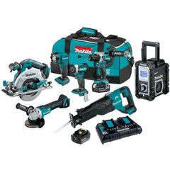 Cordless Tool Combination Kit: 18V, 7 Pc (1) 18V LXT Brushless 1/2″Hammer Driver-Drill (XPH14Z), (1) 18V LXT Brushless 3-Speed Impact Driver (XDT14Z), (1) 18V LXT Brushless Recipro Saw (XRJ05Z), (1) 18V LXT Brushless 6-1/2″Circular Saw (XSH03Z), (1) 18V L