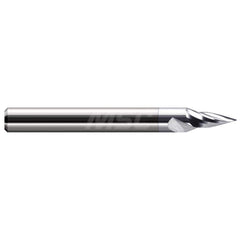 Tapered End Mill: 10 ° per Side, 0.062″ Small Dia, 0.261″ LOC, 2 Flutes, Solid Carbide, Ball End 3/16″ Shank Dia, 2″ OAL, TiB2 Finish, Runner Cutters - For Non-Ferrous Materials
