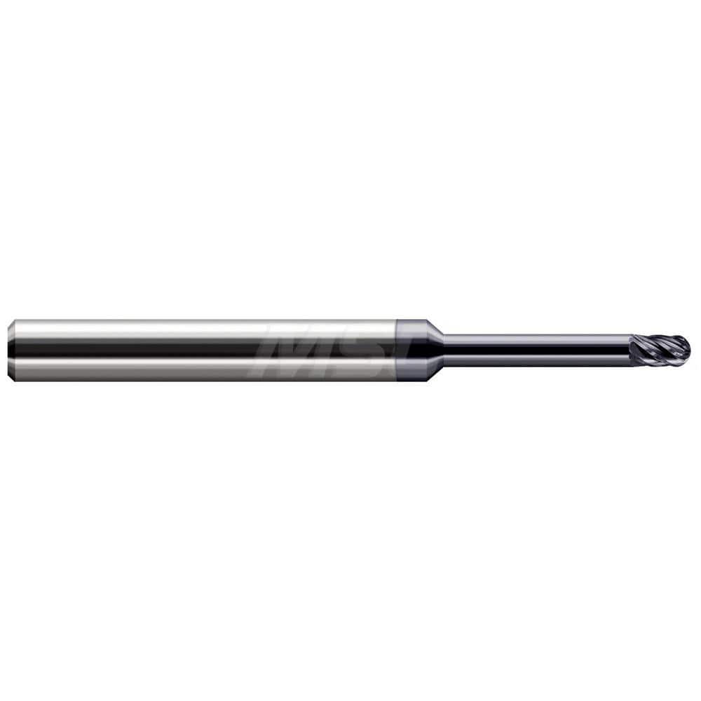 Ball End Mill: 0.1875″ Dia, 0.285″ LOC, 6 Flute, Solid Carbide 3″ OAL, 1/4″ Shank Dia, 37 ° Helix, AlTiN Nano Coated, Single End