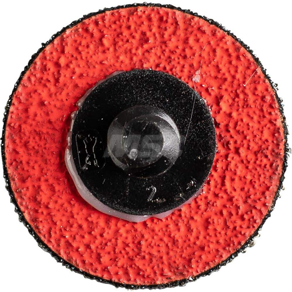 Quick-Change Disc: CDR, 1-1/2″ Disc Dia, 50 Grit, Ceramic, Coated Red, Polyester Backed, 5,000 RPM