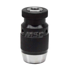 Drill Chuck: 1/64 to 1/2″ Capacity, Jacob Taper Mount, JT2 Keyless