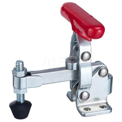 Manual Hold-Down Toggle Clamp: Vertical, 200 lb Capacity, Solid Bar, Flanged Base 60 ° Handle Movement, 100 ° Bar Opening, Plastic