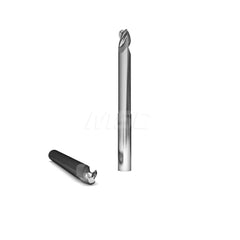 Ball End Mill: 0.375″ Dia, 3 Flute, Solid Carbide 2-1/2″ OAL, 3/8″ Shank Dia, 37 ° Helix, ZrN Coated, Single End, Series 2047