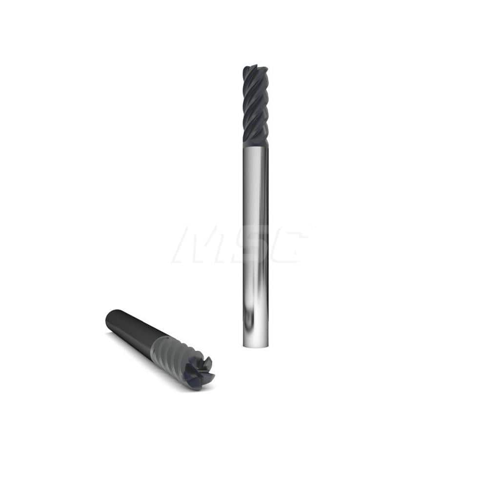 Square End Mill: 1'' Dia, 1-1/4'' LOC, 1'' Shank Dia, 3'' OAL, 5 Flutes, Solid Carbide Single End, TiCN Finish, Upcut Flute, 45 ° Helix, Centercutting, RH Cut, RH Flute, Series 220