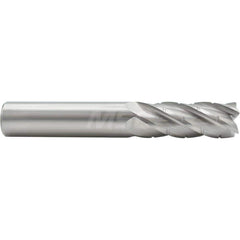 Corner Radius End Mill: 3/8″ Dia, 1-1/8″ LOC, 0.03″ Radius, 5 Flutes, Solid Carbide 3″ OAL, 3/8″ Shank Dia, 37 ° Helix, Bright/Uncoated, Corner Radius End, Centercutting, Series 1502