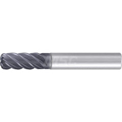1/4″ Diam 5-Flute 35/38° Solid Carbide 0.06″ Corner Radius Roughing & Finishing End Mill AlCr Finish, 3/4″ LOC, 2-1/2″ OAL, 1/4″ Shank Diam, Centercutting, Standard Length