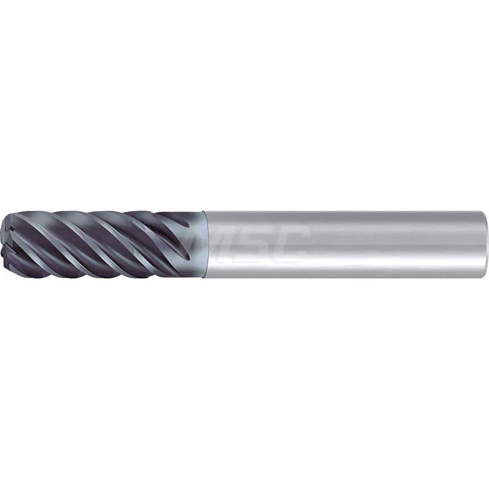 1/4″ Diam 6-Flute 35/38° Solid Carbide 0.02″ Corner Radius Roughing & Finishing End Mill AlCr Finish, 3/4″ LOC, 2-1/2″ OAL, 1/4″ Shank Diam, Centercutting, Standard Length