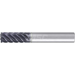1/4″ Diam 6-Flute 35/38° Solid Carbide 0.005″ Corner Chamfer Roughing & Finishing End Mill AlCr Finish, 3/4″ LOC, 2-1/2″ OAL, 1/4″ Shank Diam, Centercutting, Standard Length