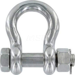 Shackle: Bolt Nut & Cotter Pin Stainless Steel, 3/4″ Pin Dia