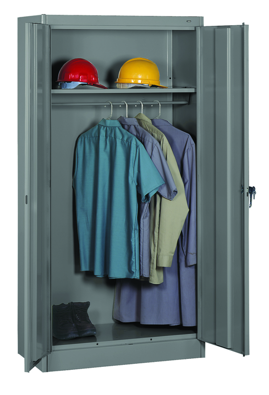 36"W x 18"D x 72"H Knocked-Down Wardrobe Storage Cabinet W/Coat Road and 1 Shelf - USA Tool & Supply