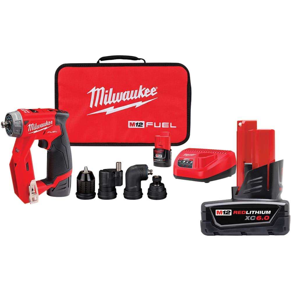 Milwaukee Tool - Cordless Screwdrivers; Voltage: 12.00 ; Handle Type: Pistol Grip ; Speed (RPM): 1600 ; Torque (In/Lb): 300.00 ; Bit Holder Size (mm): 9.53 ; Bit Holder Size (Inch): 3/8 - Exact Industrial Supply