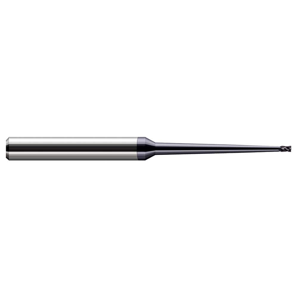 Square End Mill: 1/8'' Dia, 3/16'' LOC, 1/4'' Shank Dia, 4'' OAL, 2 Flutes, Solid Carbide Single End, AlTiN Finish, 30 ° Helix, Centercutting, RH Cut, RH Flute