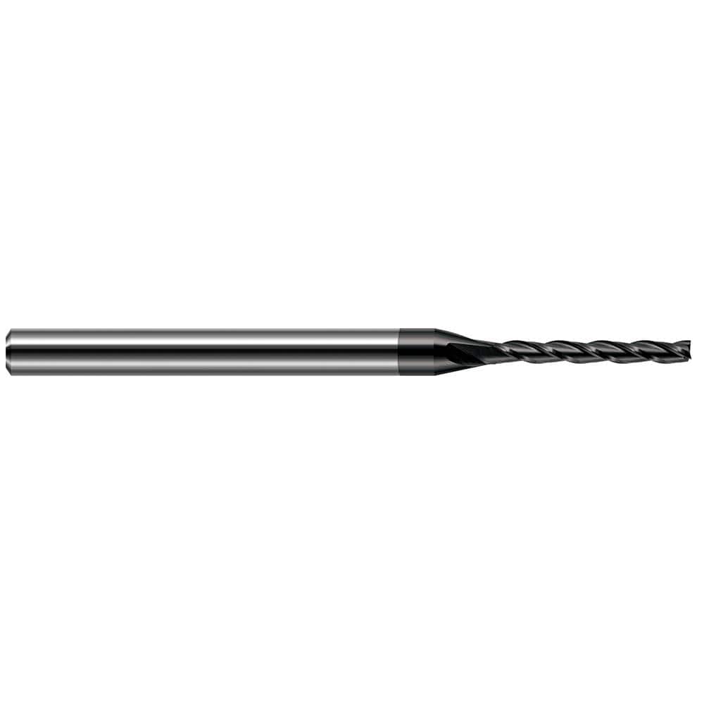 Square End Mill: 0.035'' Dia, 9/32'' LOC, 1/8'' Shank Dia, 2-1/2'' OAL, 3 Flutes, Solid Carbide Single End, Amorphous Diamond Finish, 30 ° Helix, RH Cut, RH Flute