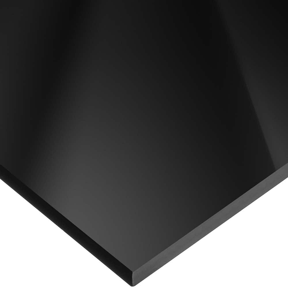USA Sealing - Plastic Sheets; Material: Cast Acrylic ; Thickness (Inch): 1/4 ; Length (Feet): 1 ; Tensile Strength (psi): 10000 ; Color: Black ; Material Grade: Standard - Exact Industrial Supply