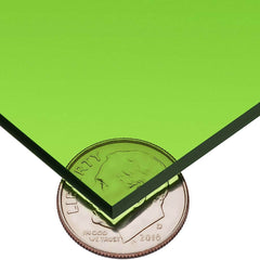 USA Sealing - Plastic Sheets; Material: Cast Acrylic ; Thickness (Inch): 1/8 ; Length (Feet): 1 ; Tensile Strength (psi): 10000 ; Color: Tinted Green ; Material Grade: Standard - Exact Industrial Supply
