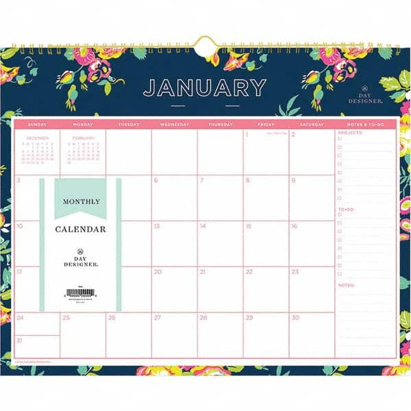 Blue Sky - Note Pads, Writing Pads & Notebooks Writing Pads & Notebook Type: Wall Calendar Size: 15 x 12 - USA Tool & Supply