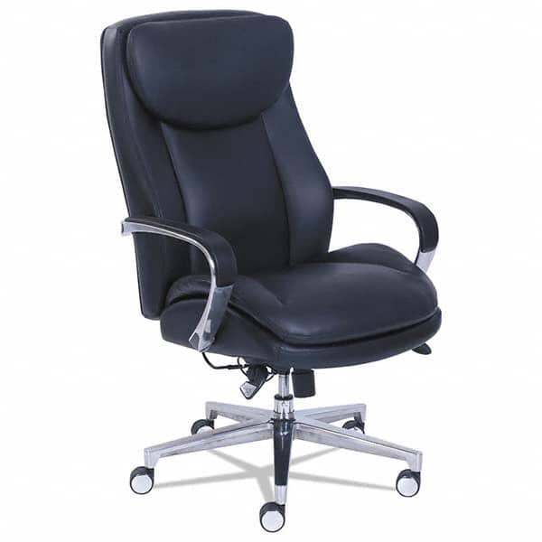 La-Z-Boy - 46-1/2" High Executive High Back Leather Chair - USA Tool & Supply