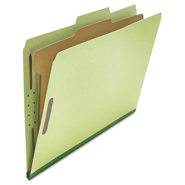 UNIVERSAL - File Folders, Expansion Folders & Hanging Files Folder/File Type: Classification Folders with Tob Tab Fastener Color: Green - USA Tool & Supply