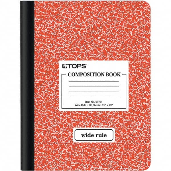 TOPS - Note Pads, Writing Pads & Notebooks Writing Pads & Notebook Type: Composition Book Size: 9-3/4 x 7-1/2 - USA Tool & Supply