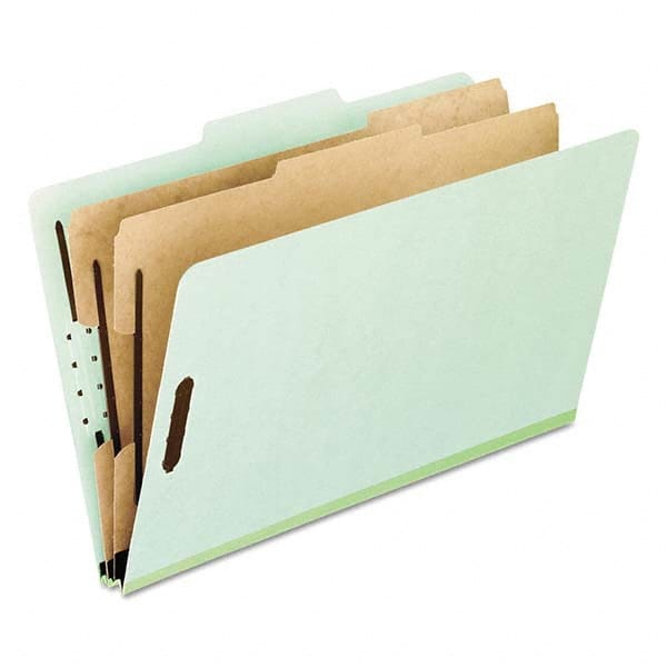 Pendaflex - File Folders, Expansion Folders & Hanging Files Folder/File Type: Classification Folders with Tob Tab Fastener Color: Green - USA Tool & Supply