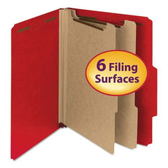 SMEAD - File Folders, Expansion Folders & Hanging Files Folder/File Type: Classification Folders with Tob Tab Fastener Color: Red - USA Tool & Supply