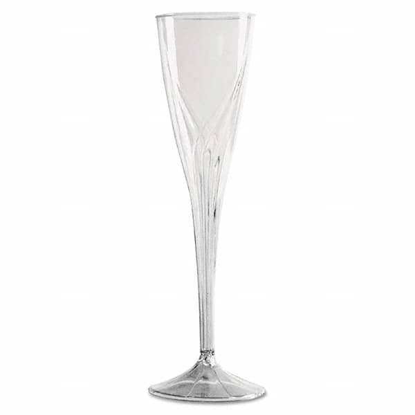 WNA - Classicware One-Piece Champagne Flutes, 5 oz, Clear, Plastic, 10/Pack - USA Tool & Supply