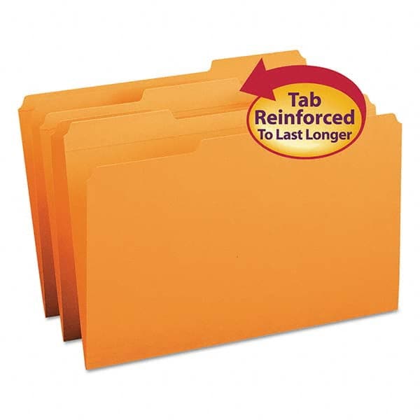 SMEAD - File Folders, Expansion Folders & Hanging Files Folder/File Type: File Folders with Top Tab Fastener Color: Orange - USA Tool & Supply