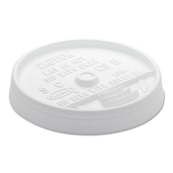 DART - Sip Thru Lids For 10, 12 oz Foam Cups, Plastic, White, 1000/Carton - USA Tool & Supply