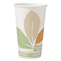 DART - Bare by Solo Eco-Forward PLA Paper Hot Cups, Leaf Design, 16 oz, 1000/Carton - USA Tool & Supply