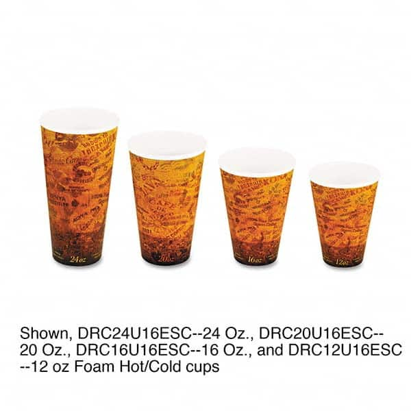 DART - Foam Hot/Cold Cups, 16 oz, Brown/Black, 1000/Carton - USA Tool & Supply