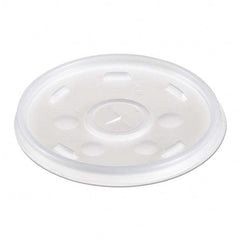 DART - Plastic Lids, for 12 oz Hot/Cold Foam Cups, Slip-Thru Lid, White, 1000/Carton - USA Tool & Supply