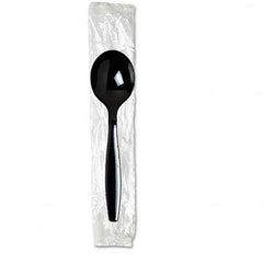 Dixie - Individually Wrapped Spoons, Plastic, Black, 1000/Carton - USA Tool & Supply