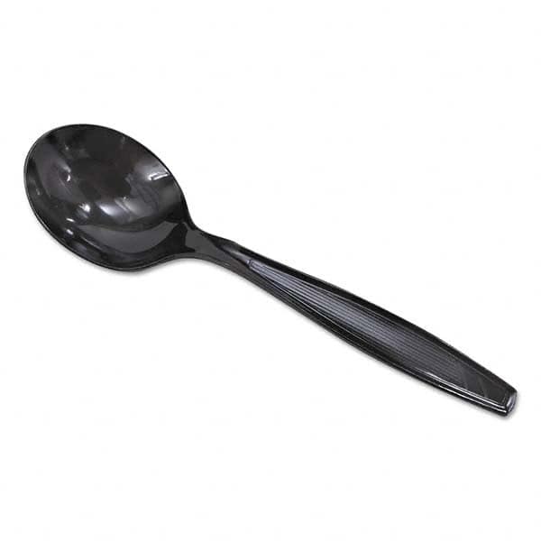 Dixie - Plastic Cutlery, Heavyweight Soup Spoons, 5 3/4", Black, 1000/Carton - USA Tool & Supply