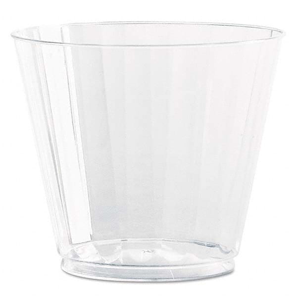 WNA - Classic Crystal Plastic Tumblers, 9 oz, Clear, Fluted, Squat, 12/Pack - USA Tool & Supply