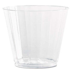 WNA - Classic Crystal Plastic Tumblers, 9 oz, Clear, Fluted, Squat, 12/Pack - USA Tool & Supply