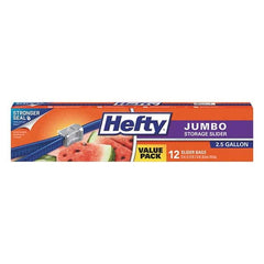 Hefty - Reclosable Food & Sandwich Bags Volume Capacity: 2.5 Gal. Width (Inch): 14-3/8 - USA Tool & Supply