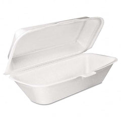 DART - Foam Hoagie Container with Removable Lid, 9-4/5 x 5-3/10 x 3-3/10, White, 125/Bag - USA Tool & Supply