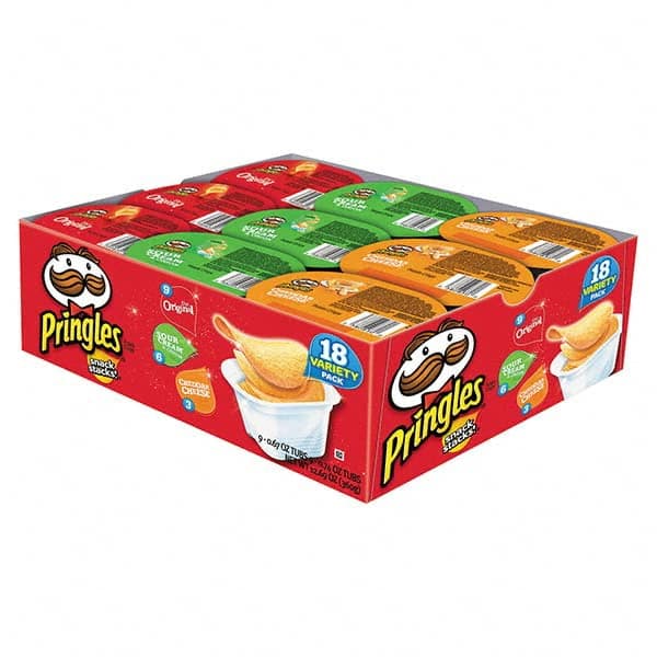 Pringles - Snacks, Cookies, Candy & Gum Breakroom Accessory Type: Potato Chips Breakroom Accessory Description: Potato Chips, Variety Pack, 0.74 oz Canister, 18/Box - USA Tool & Supply